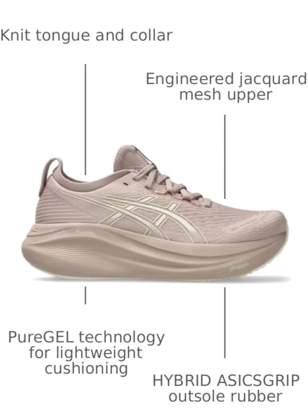 ASICS Gel-Nimbus 27 Shoes - Light Blush